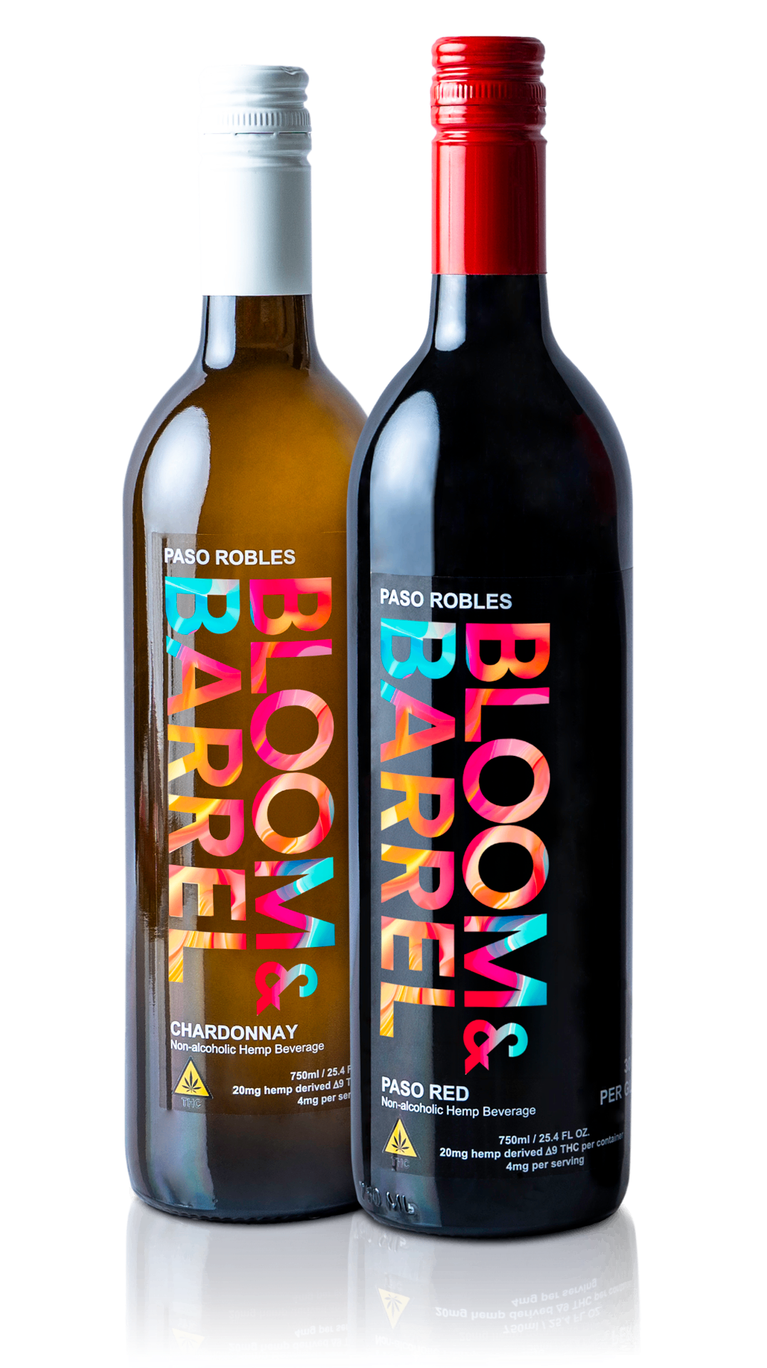 Bloom & Barrel Chardonnay and Paso Red bottles
